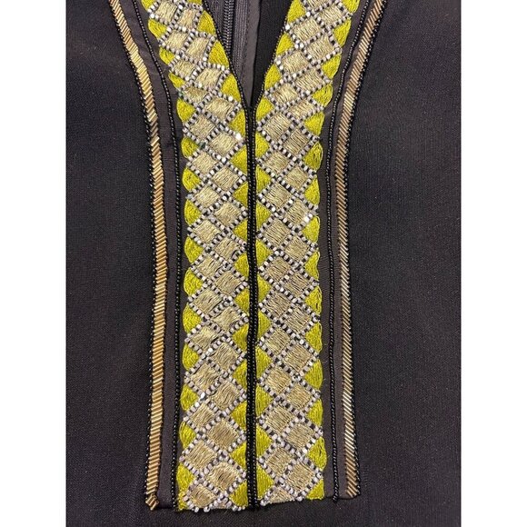 Etro Womens Black Dress With Embroidered Trim Size 40 US 4 Small - Picture 4 of 5